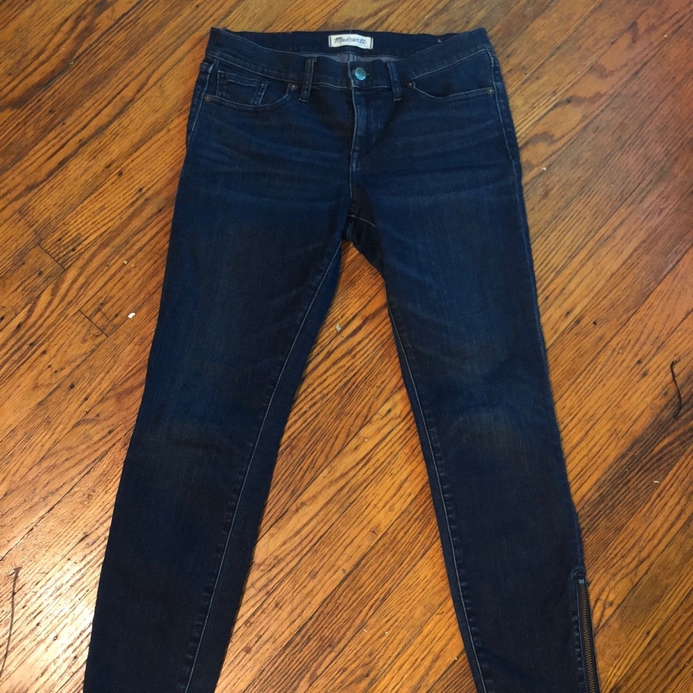 Skinny Madewell ankle jeans with zipper